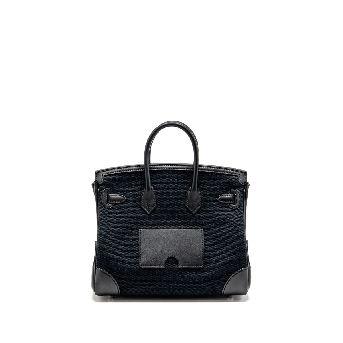 HERMES BIRKIN 25 CARGO TOILE GOELAND/SWIFT BLACK SHW